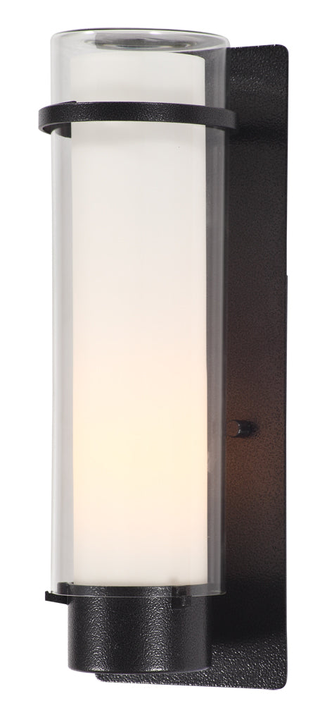 DVI Lighting - DVP9073HB-OP - One Light Outdoor Wall Sconce - Essex Outdoor - Hammered Black with Half Opal Glass