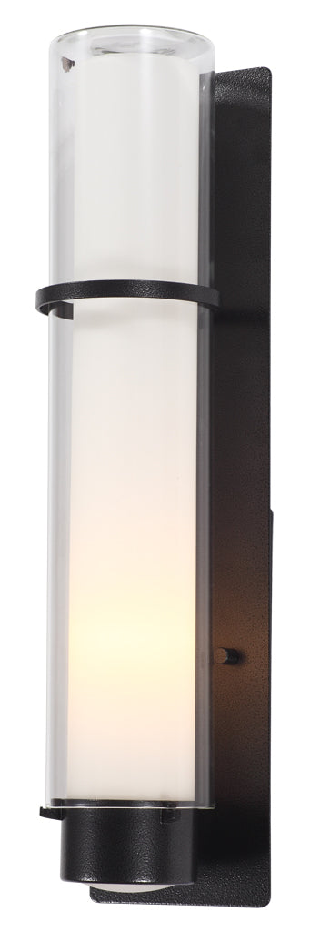 DVI Lighting - DVP9074HB-OP - One Light Outdoor Wall Sconce - Essex Outdoor - Hammered Black with Half Opal Glass