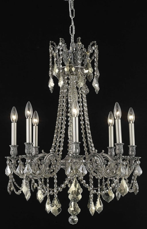 Elegant Lighting - 9208D24PW-GT/RC - Eight Light Chandelier - Rosalia - Pewter