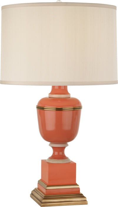 Robert Abbey - 2600X - One Light Table Lamp - Annika - Tangerine Lacquered Paint w/ Natural Brass/Ivory Crackle