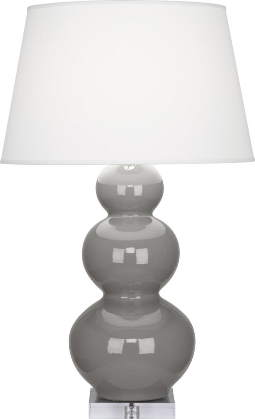 Robert Abbey - A359X - One Light Table Lamp - Triple Gourd - Smoky Taupe Glazed Ceramic w/ Lucite Base