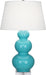 Robert Abbey - A362X - One Light Table Lamp - Triple Gourd - Egg Blue Glazed Ceramic w/ Lucite Base