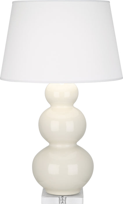 Robert Abbey - A364X - One Light Table Lamp - Triple Gourd - Bone Glazed Ceramic w/ Lucite Base