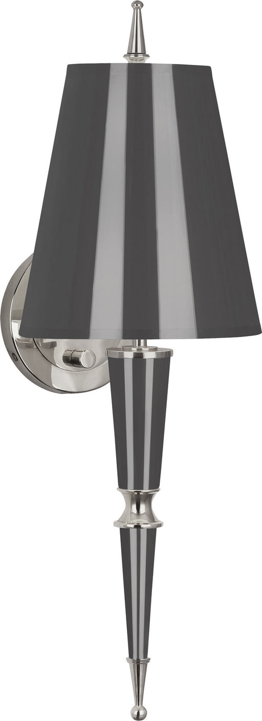 Robert Abbey - A603 - One Light Wall Sconce - Jonathan Adler Versailles - Ash Lacquered Paint w/ Polished Nickel