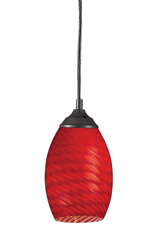 Z-Lite - 131-RED - One Light Mini Pendant - Jazz - Sand Black