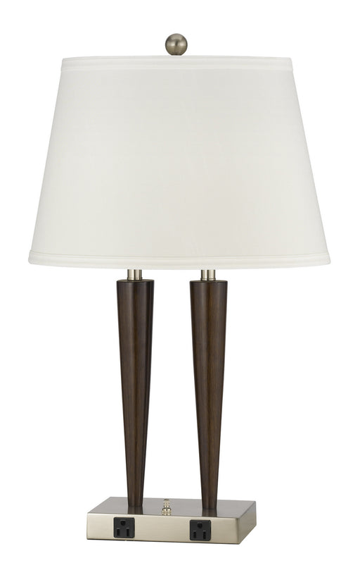 Cal Lighting - LA-2025DK-2RBW - Two Light Table Lamp - Hotel - Brushed Steel Wood