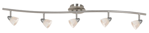 Cal Lighting - SL-954-5-BS/WH - Five Light Pendant - Serpentine - Brushed Steel