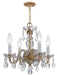 Crystorama - 1064-PB-CL-MWP - Four Light Mini Chandelier - Traditional Crystal - Polished Brass