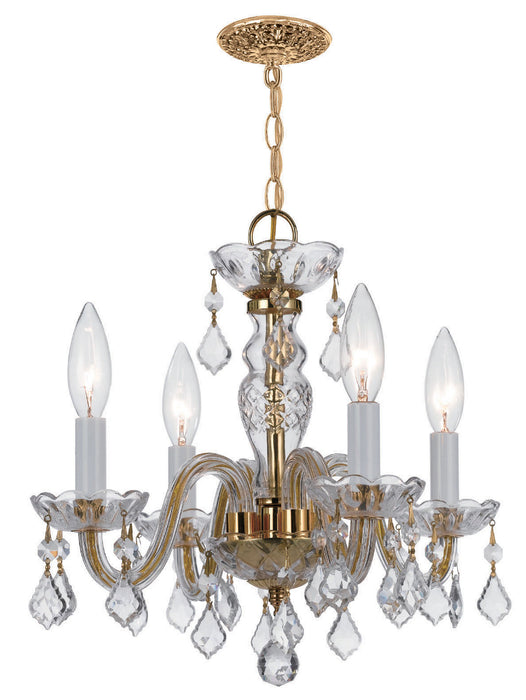 Crystorama - 1064-PB-CL-S - Four Light Mini Chandelier - Traditional Crystal - Polished Brass