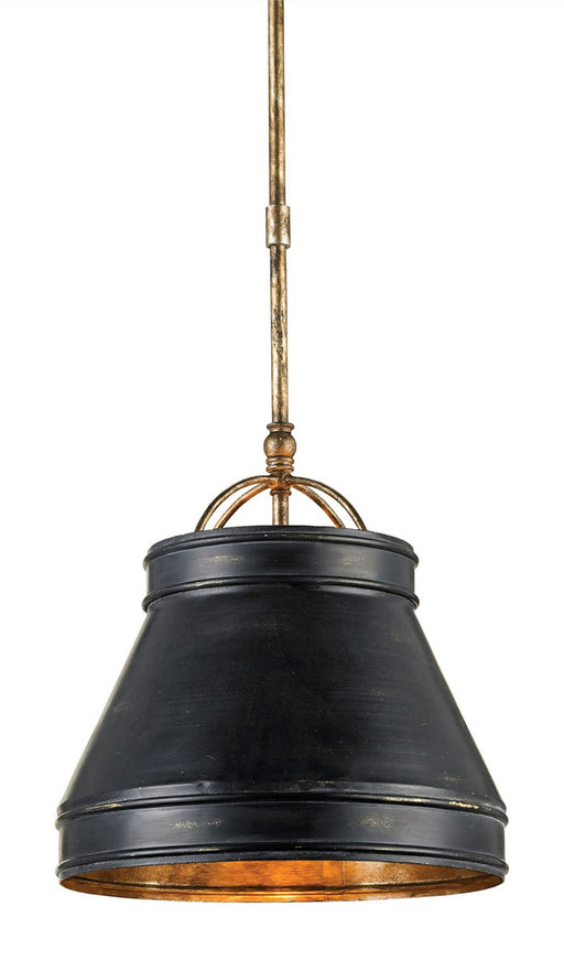 Currey and Company - 9868 - One Light Pendant - Lumley - French Black/Pyrite Bronze