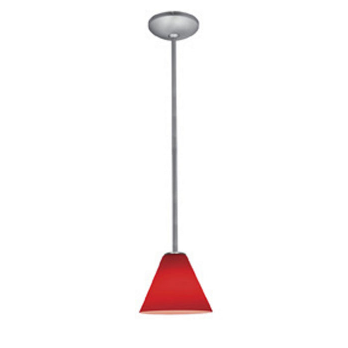Access - 28004-1R-BS/RED - One Light Pendant - Martini - Brushed Steel
