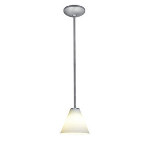 Access - 28004-1R-BS/WHT - One Light Pendant - Martini - Brushed Steel