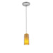 Access - 28033-1C-BS/CLAM - One Light Pendant - Glass`n Glass Cylinder - Brushed Steel