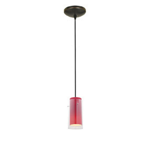Access - 28033-1C-ORB/CLRD - One Light Pendant - Glass`n Glass Cylinder - Oil Rubbed Bronze