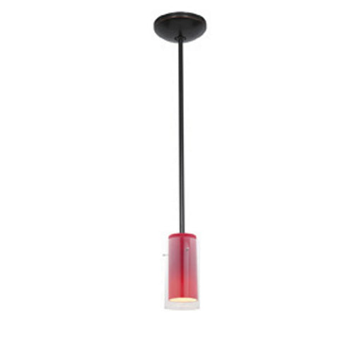 Access - 28033-1R-ORB/CLRD - One Light Pendant - Glass`n Glass Cylinder - Oil Rubbed Bronze