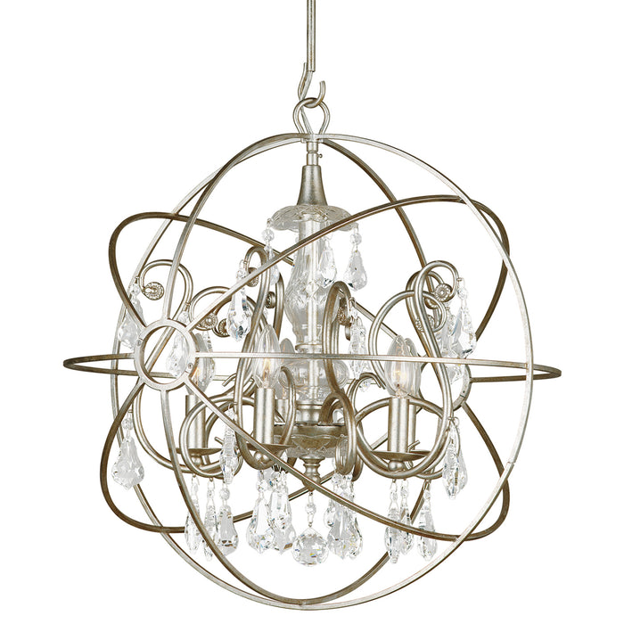 Crystorama - 9026-OS-CL-MWP - Five Light Chandelier - Solaris - Olde Silver