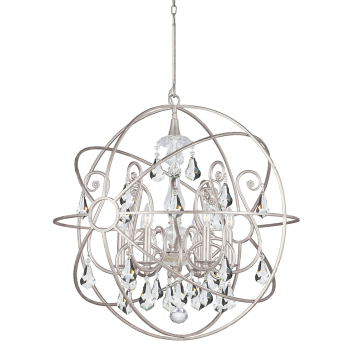 Crystorama - 9028-OS-CL-MWP - Six Light Chandelier - Solaris - Olde Silver
