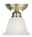 Livex Lighting - 1350-01 - One Light Ceiling Mount - Essex - Antique Brass