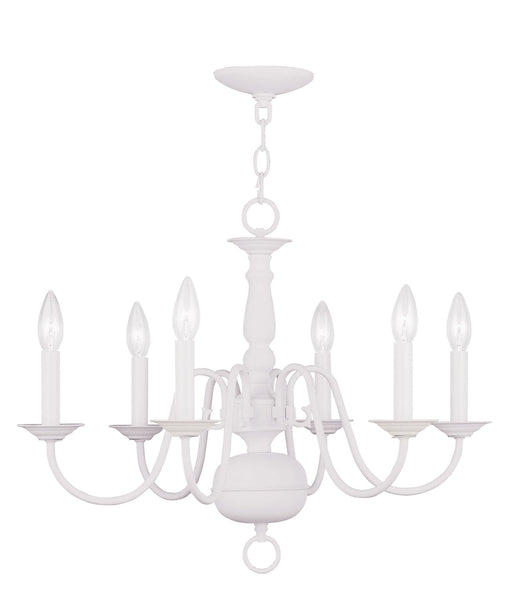 Livex Lighting - 5006-03 - Six Light Chandelier - Williamsburgh - White