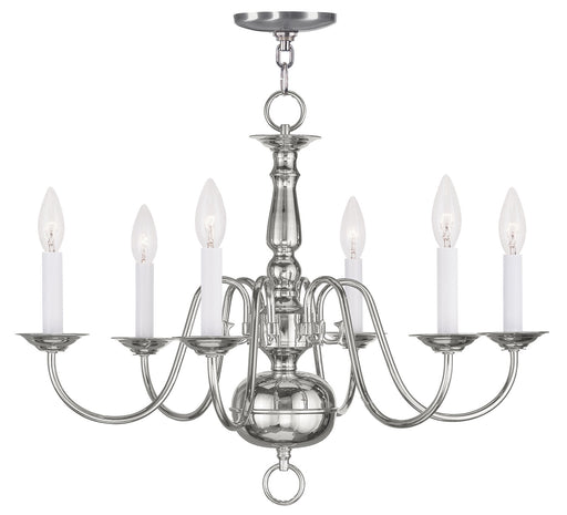 Livex Lighting - 5006-35 - Six Light Chandelier - Williamsburgh - Polished Nickel