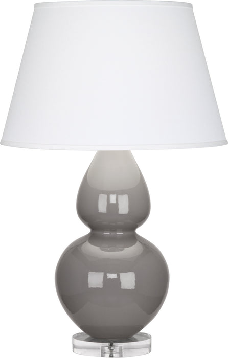 Robert Abbey - A750X - One Light Table Lamp - Double Gourd - Smoky Taupe Glazed Ceramic w/ Lucite Base