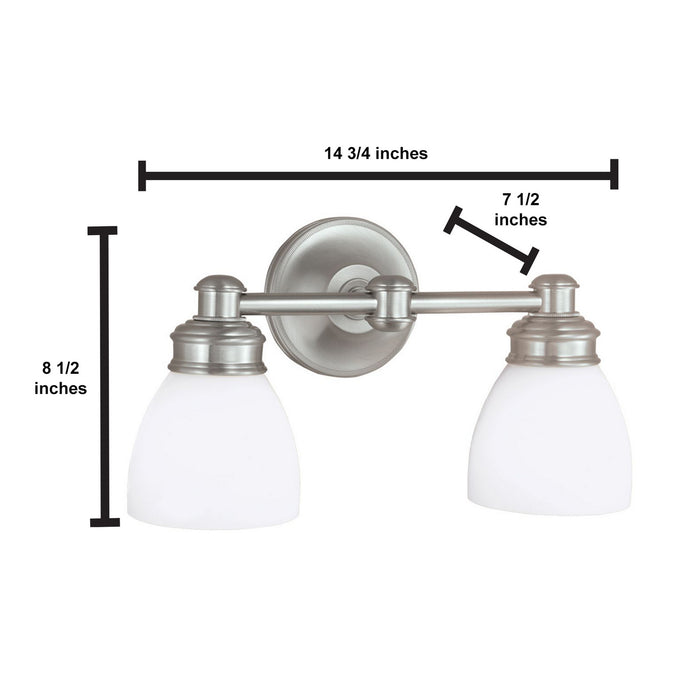 Norwell Lighting - 8792-BN-OP - Two Light Wall Sconce - Spencer - Brushed Nickel