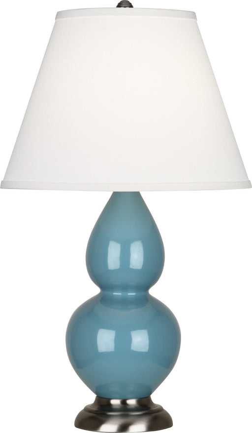 Robert Abbey - OB12X - One Light Accent Lamp - Small Double Gourd - Steel Blue Glazed Ceramic w/ Antique Silvered