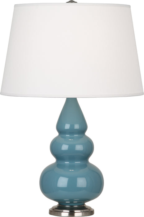 Robert Abbey - OB32X - One Light Accent Lamp - Small Triple Gourd - Steel Blue Glazed Ceramic w/ Antique Silvered