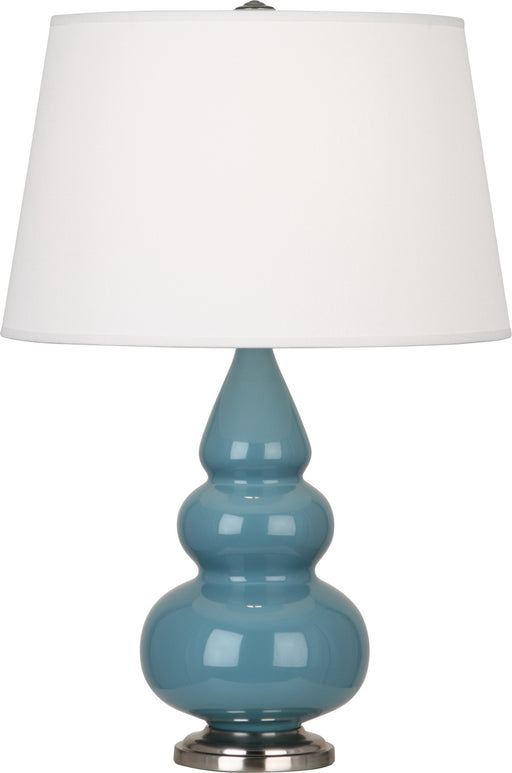 Robert Abbey - OB32X - One Light Accent Lamp - Small Triple Gourd - Steel Blue Glazed Ceramic w/ Antique Silvered