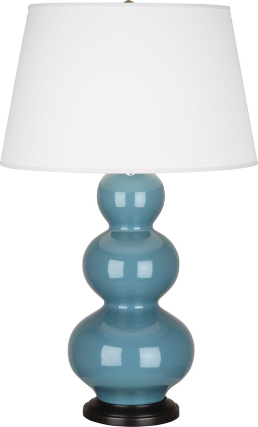 Robert Abbey - OB41X - One Light Table Lamp - Triple Gourd - Steel Blue Glazed Ceramic w/ Deep Patina Bronzeed