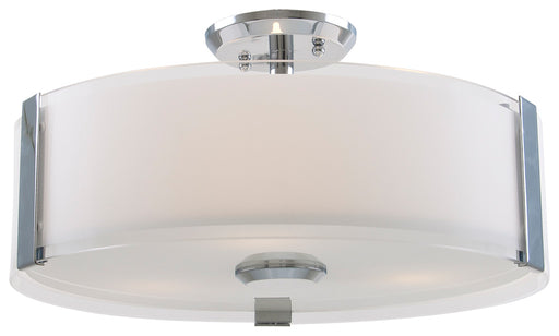 DVI Lighting - DVP14512CH-SSOP - Three Light Semi-Flush Mount - Zurich - Chrome with Silk Screened Opal Glass