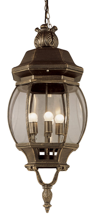 Trans Globe Imports - 4067 BG - Four Light Hanging Lantern - Parsons - Black Gold