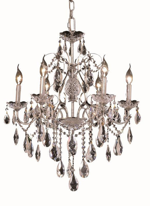 Elegant Lighting - 2016D24C/RC - Six Light Chandelier - St. Francis - Chrome