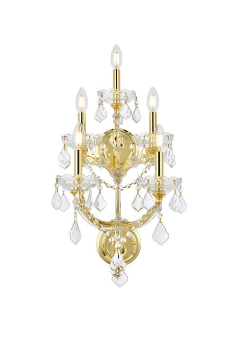 Elegant Lighting - 2800W5G/RC - Five Light Wall Sconce - Maria Theresa - Gold