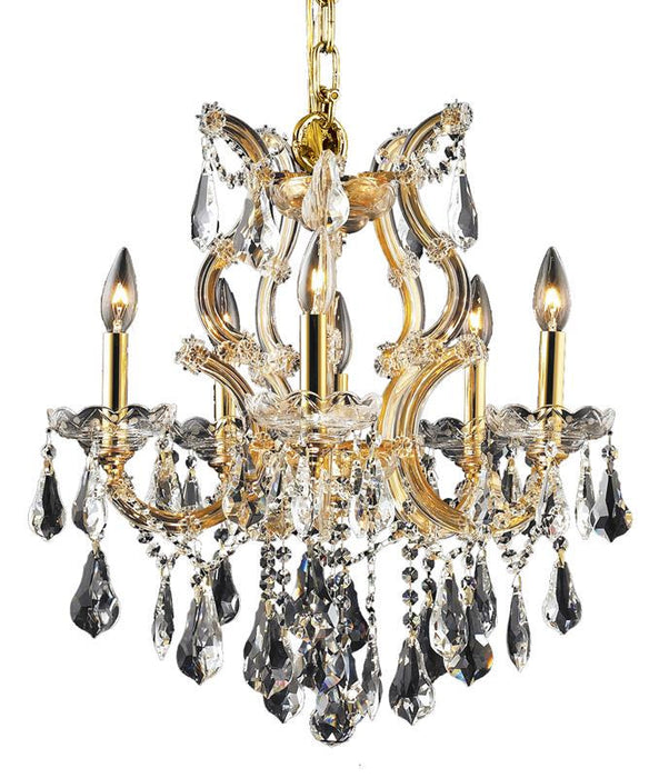 Elegant Lighting - 2801D20G/RC - Six Light Chandelier - Maria Theresa - Gold