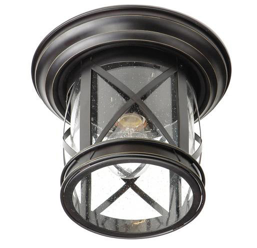 Trans Globe Imports - 5128 ROB - One Light Flushmount Lantern - Chandler - Rubbed Oil Bronze