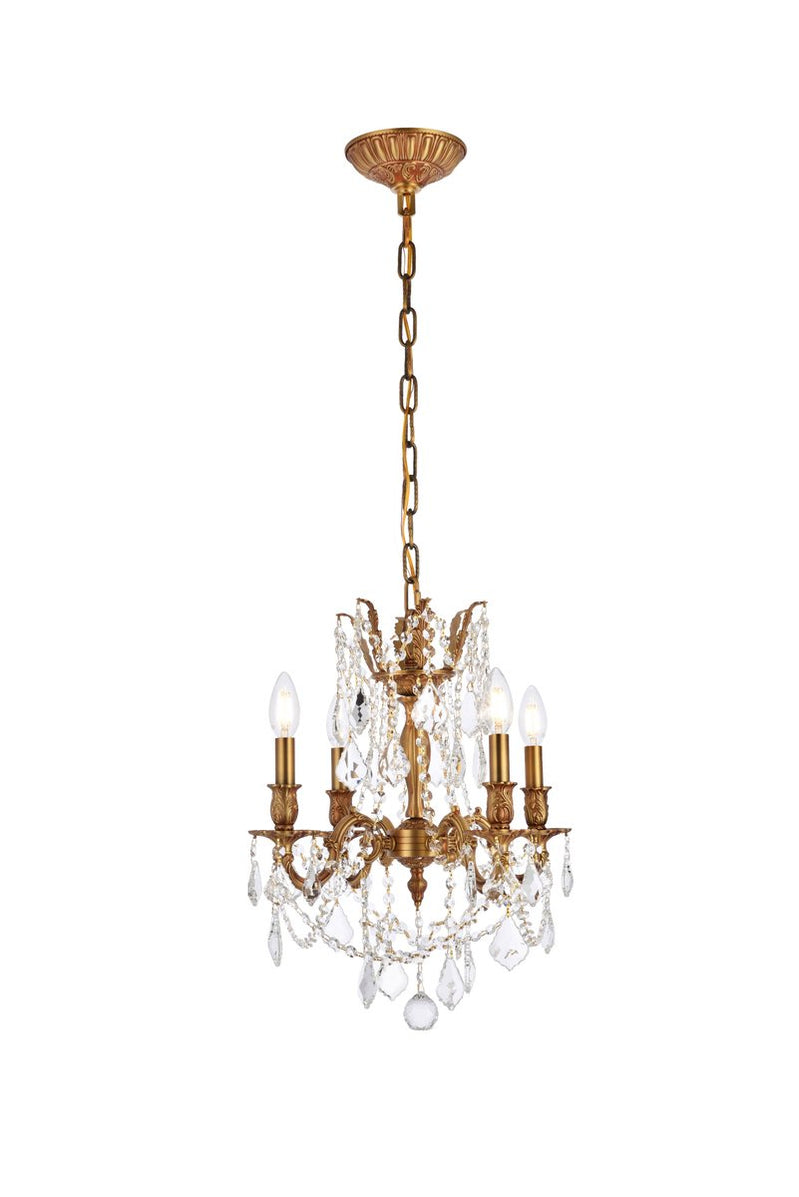 Vesca 6 Light 120V Chandelier in French Gold with Clear Heritage Handcut Crystal and Gold Shade