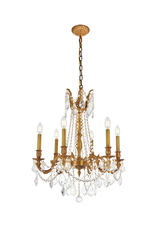 Elegant Lighting - 9206D23FG/RC - Six Light Chandelier - Rosalia - French Gold