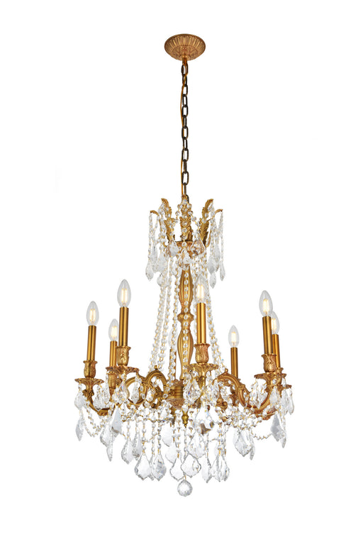 Elegant Lighting - 9208D24FG/RC - Eight Light Chandelier - Rosalia - French Gold