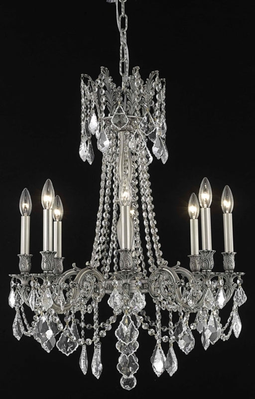 Elegant Lighting - 9208D24PW/RC - Eight Light Chandelier - Rosalia - Pewter