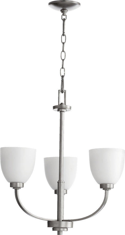 Quorum - 6060-3-64 - Three Light Chandelier - Reyes - Classic Nickel