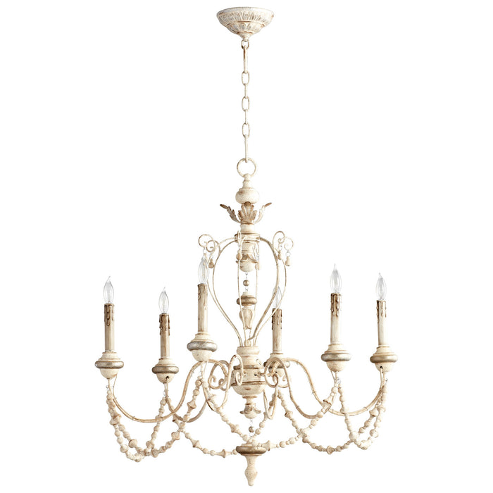 Cyan - 05783 - Six Light Chandelier - Florine - Persian White And Mystic Silver