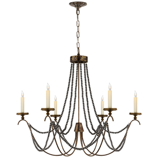 Visual Comfort - CHC 1415R - Six Light Chandelier - Marigot - Hand Painted Rust Finish