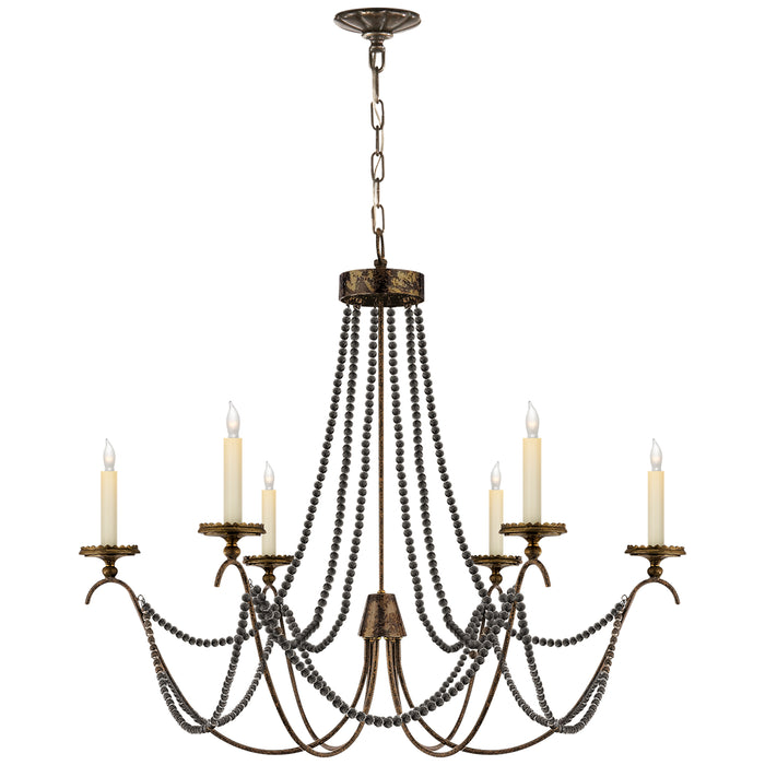 Visual Comfort - CHC 1415R - Six Light Chandelier - Marigot - Hand Painted Rust Finish