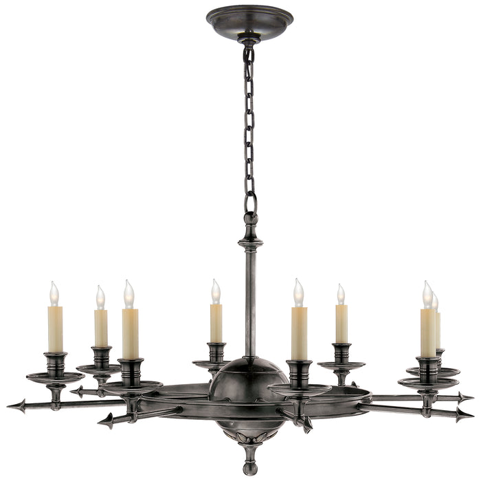 Visual Comfort - CHC 1447BZ - Eight Light Chandelier - Leaf and Arrow - Bronze