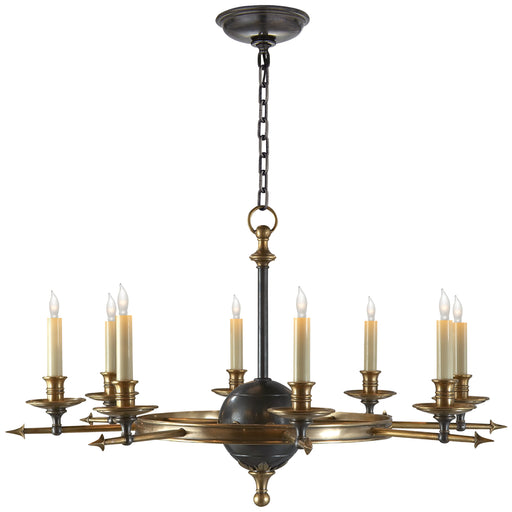 Visual Comfort - CHC 1447BZ/AB - Eight Light Chandelier - Leaf and Arrow - Bronze with Antique Brass