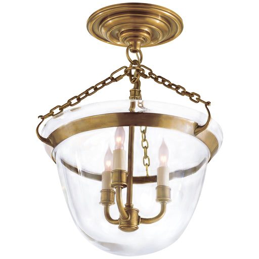 Visual Comfort - CHC 2109AB - Three Light Semi-Flush Mount - Country Bell Jar - Antique-Burnished Brass