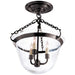 Visual Comfort - CHC 2109BZ - Three Light Semi-Flush Mount - Country Bell Jar - Bronze
