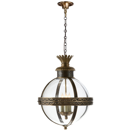 Visual Comfort - CHC 2111BZ/AB-CG - Three Light Lantern - Crown Top Globe - Bronze with Antique Brass