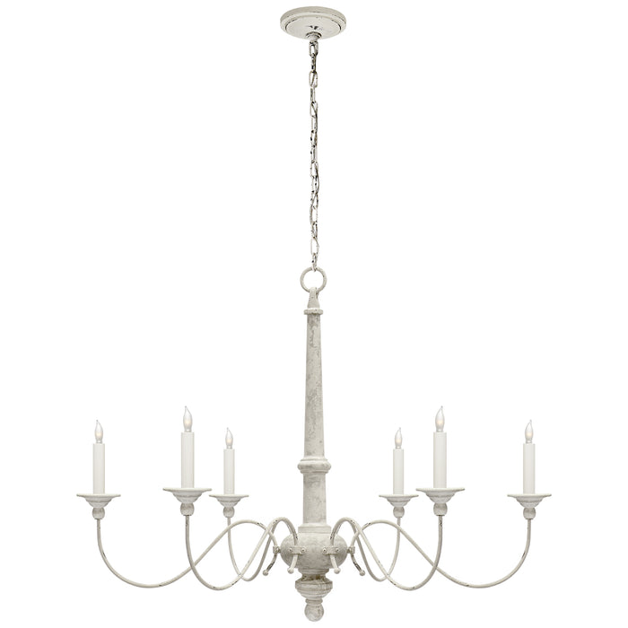 Visual Comfort - S 5211BW - Six Light Chandelier - Country Chandelier - Belgian White